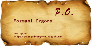 Pozsgai Orgona névjegykártya